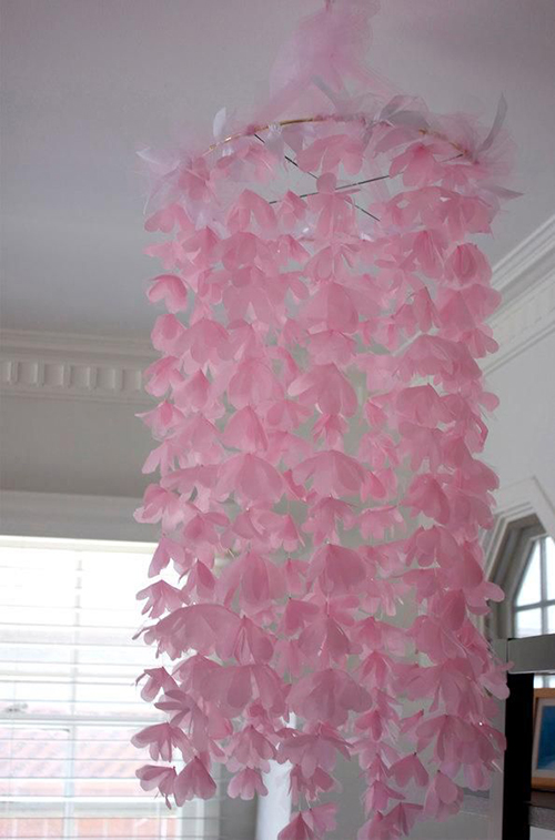 17d Chiffon and Tulle Flower Chandelier d91ecf703cbfa34b5753325251e21c8e